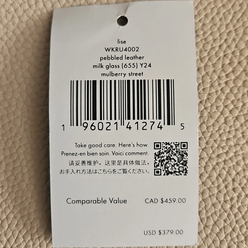 NEW NWT Kate Spade New York Lise Mulberry Street Milk Glass - Picture 4 of 6